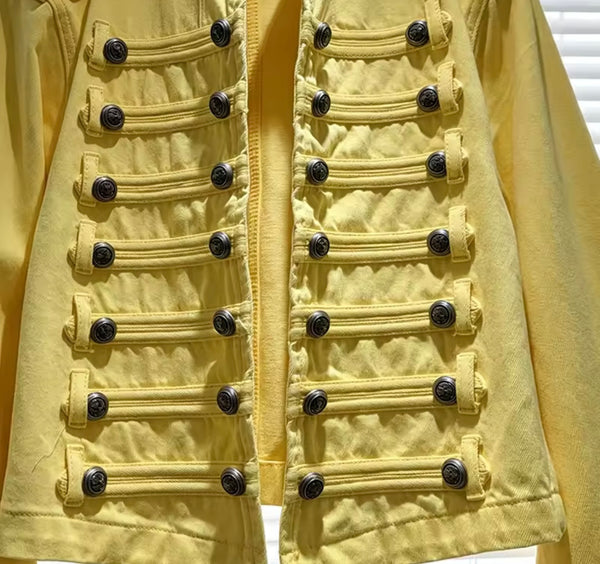 Women Color Fashion Button Jacket