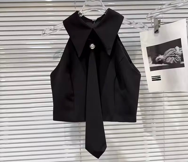 Women Sleeveless Tie Fashion Top