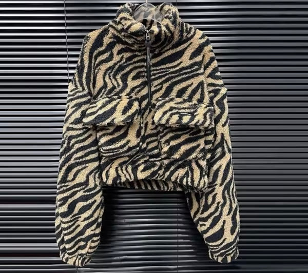 Women Fashion Animal Print Sweater Two Piece Pant Set