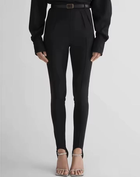 Women Fashion High Waisted Pocket Straight-Leg Pants