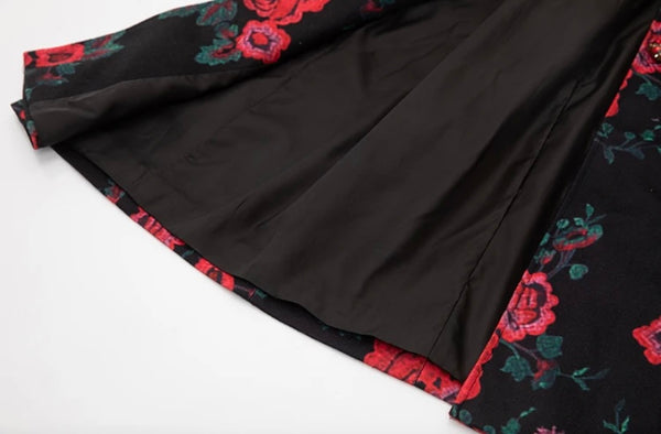 Women Fashion Floral Trench Jacket