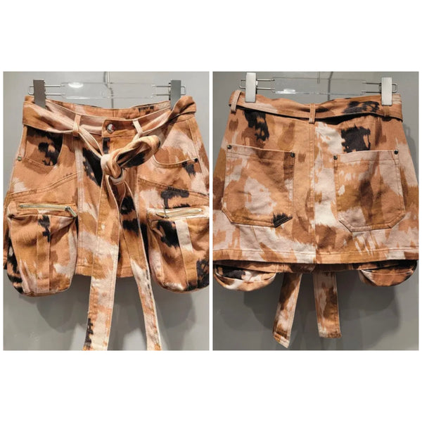 Women Sexy Fashion Camouflage Cargo Denim Skirt