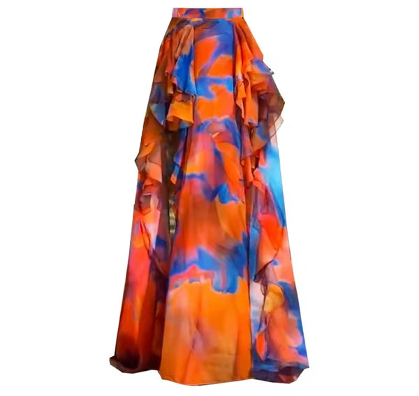 Women Sexy Colorful Ruffled Sweatsuit Cover Up Set