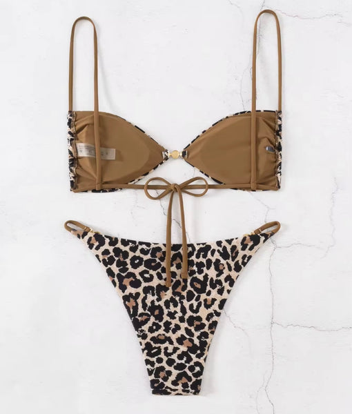 Women Sexy Leopard Print Bikini Swimsuit