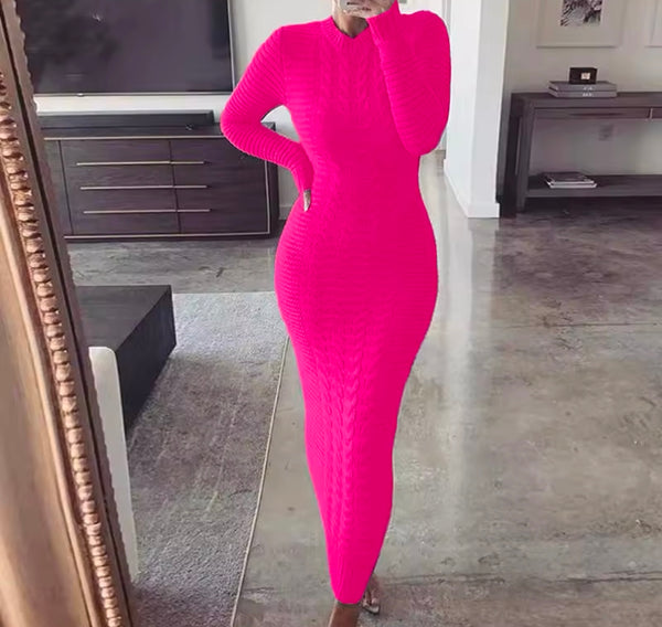 Women Sexy Fashion Full Sleeve Sweater Maxi Dress