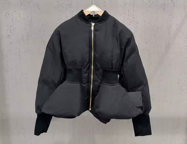 Women Fashion Zip Up Puffer Jacket