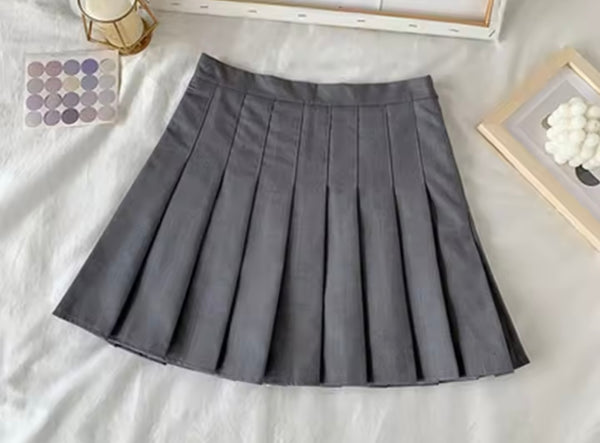 Women Sexy Fashion Color Pleated Skirt