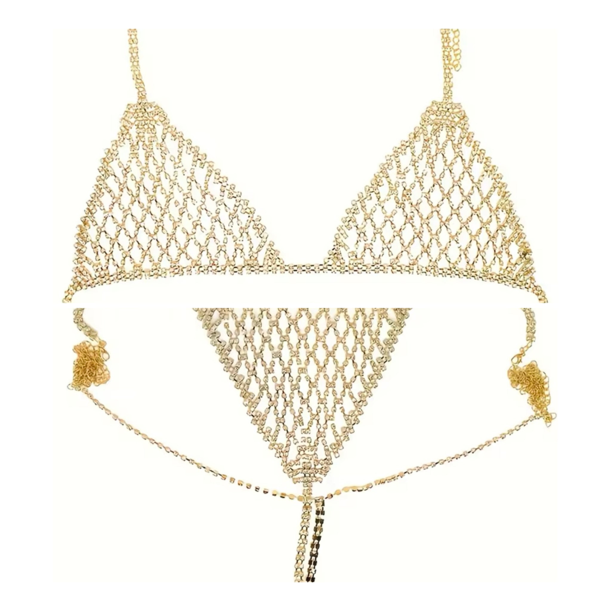 Women Sexy Chain Halter Lingerie Set