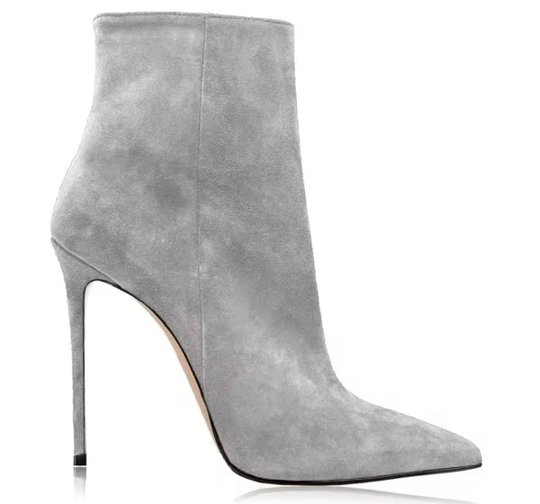 Women Color Fashion Suede High Heel Ankle Boots