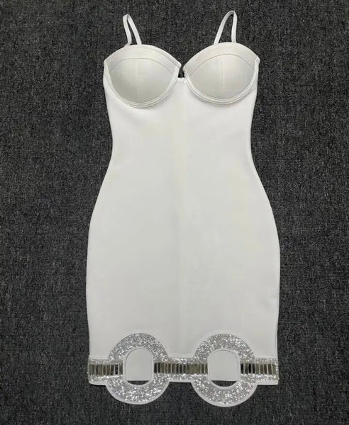 Women Sexy Sleeveless Bling Patchwork Dress