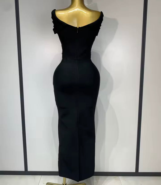 Women  Rhinestone Patchwork Sexy Sleeveless Bandage Dress