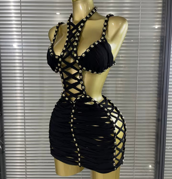 Women Sexy Halter Sleeveless Open Back Sequins Dress