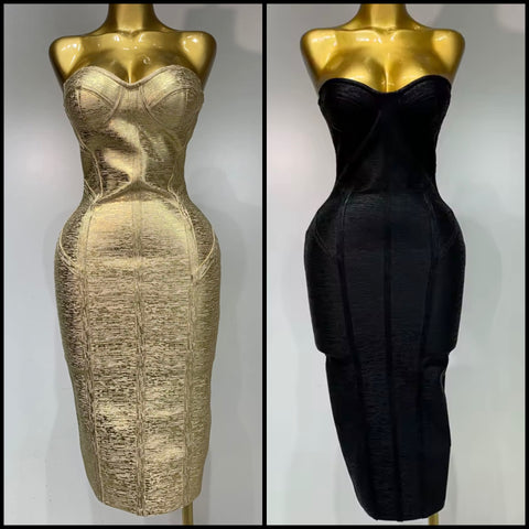 Women Sexy Strapless Bandage Dress