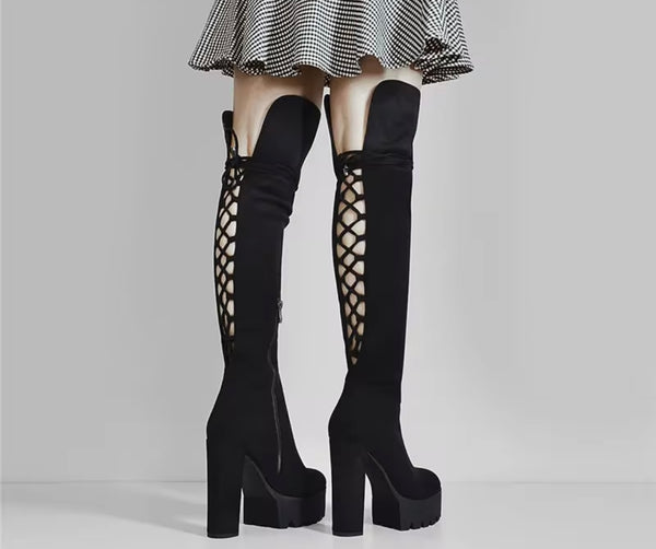 Women Fashion Platform High Heel Over The Knee Boots