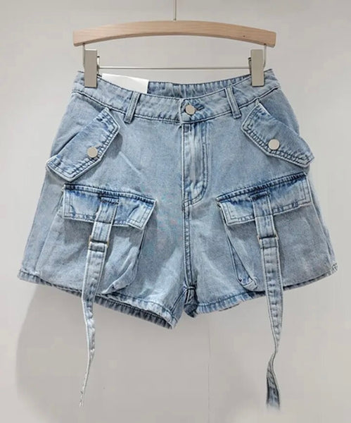 Women Fashion Denim Cargo Shorts