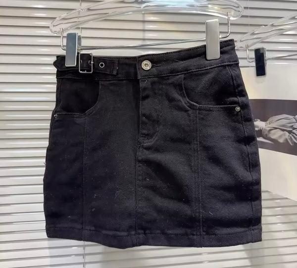 Women Sexy Fashion Color Denim Skirt