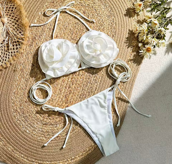 Women Sexy Floral Halter Bikini Swimsuit