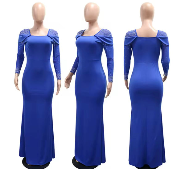 Women Sparkly Full Sleeve Sexy Maxi Dress