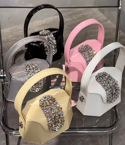Women Color Rhinestone Fashion Handbag Purse