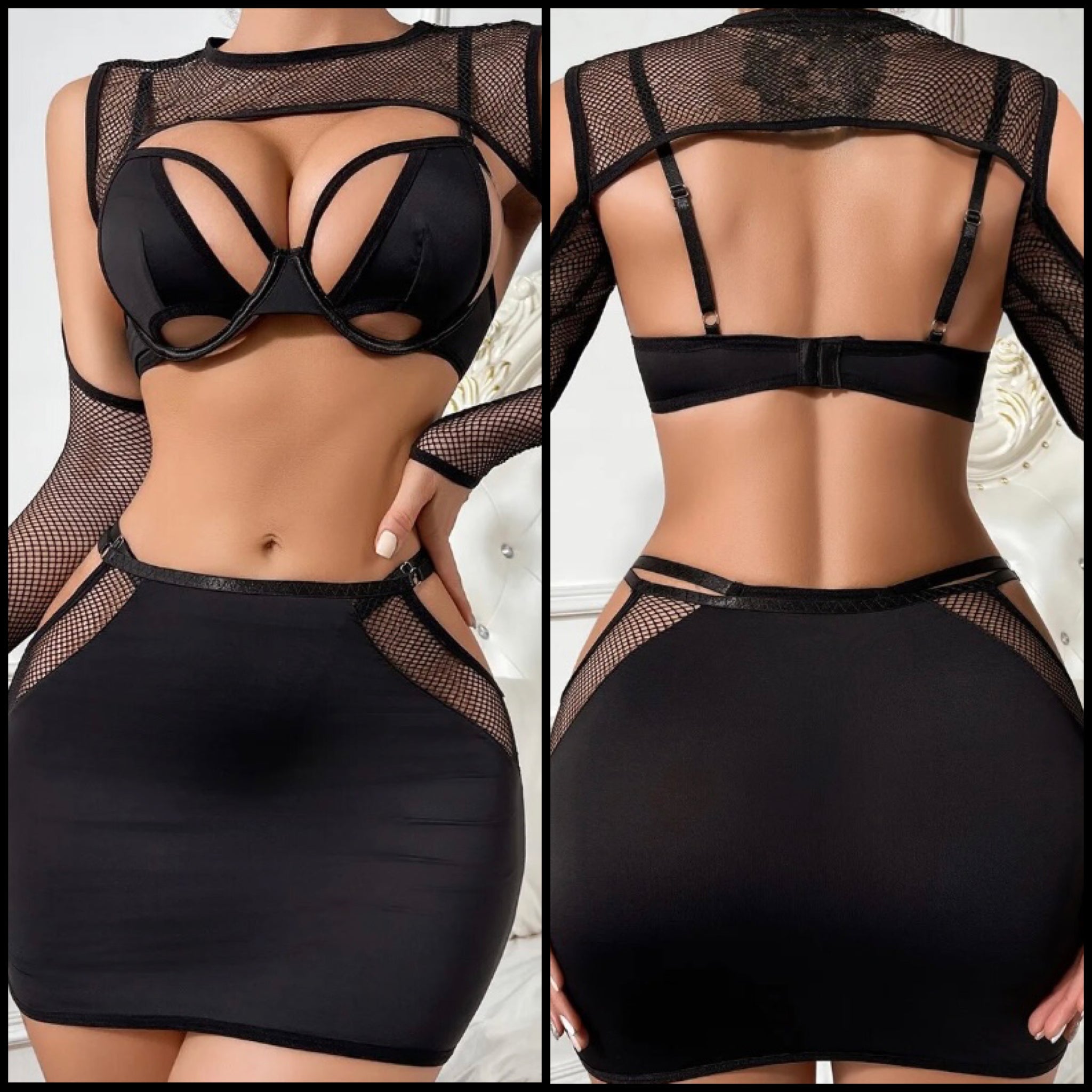 Women Black Sexy Lingerie Set