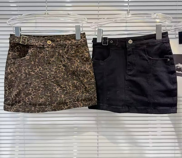 Women Sexy Fashion Color Denim Skirt