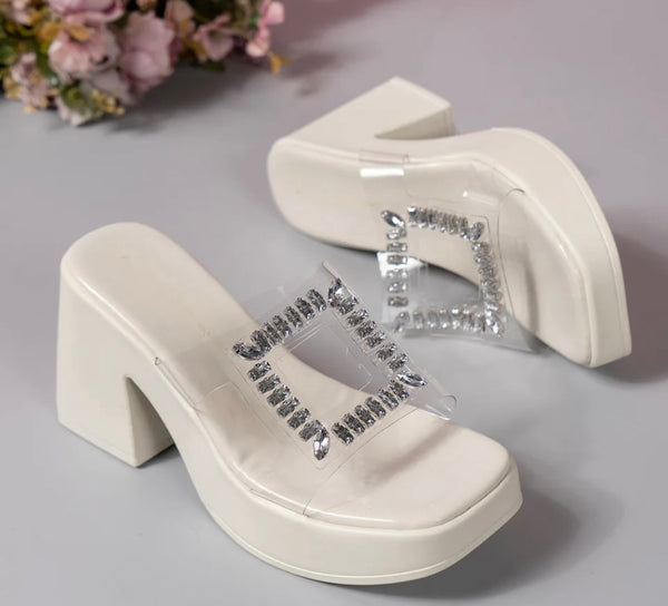 Women Fashion Transparent Bling Platform Sandals