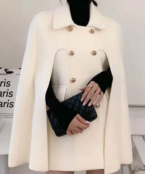 Women Button Fashion Spliced Sleeve Trench Jacket