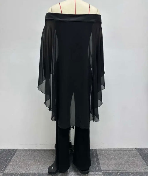 Women Off The Shoulder Mesh Patchwork Full Sleeve Jumpsuit