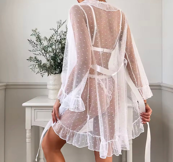 Women Sexy Lace Three Piece Lingerie Set
