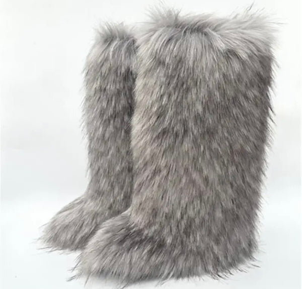 Women Faux Fur Fashion Mid-Calf Boots