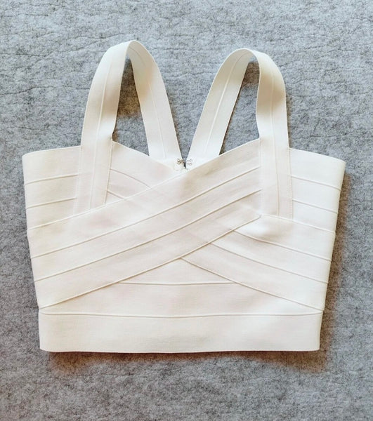 Women Sexy Sleeveless Solid Color Bandage Crop Top
