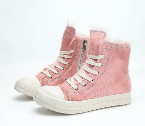 Women Fashion Mohair Lace Up Ankle/Low Sneakers