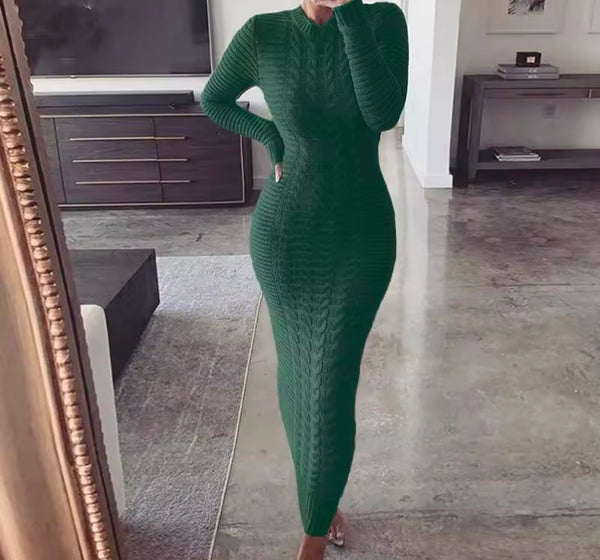 Women Sexy Fashion Full Sleeve Sweater Maxi Dress