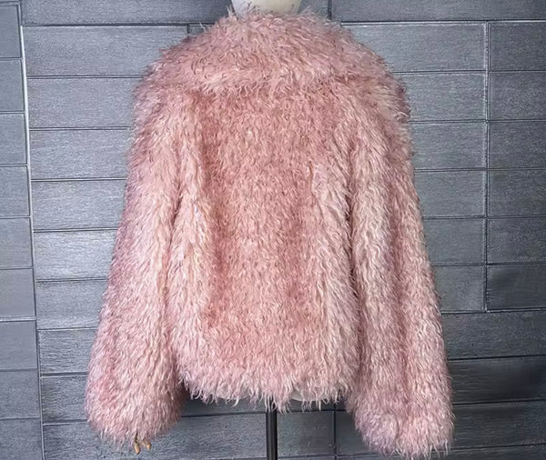 Women Color Fashion Faux Fur Jacket