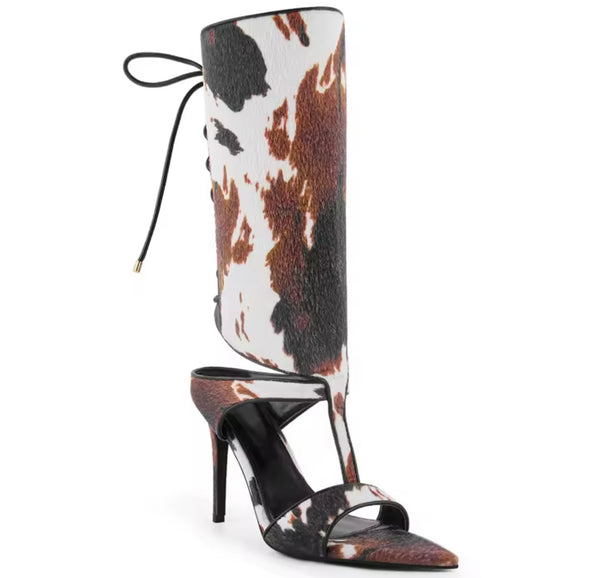 Women Open Toe Tie Up High Heel Ankle Sandals