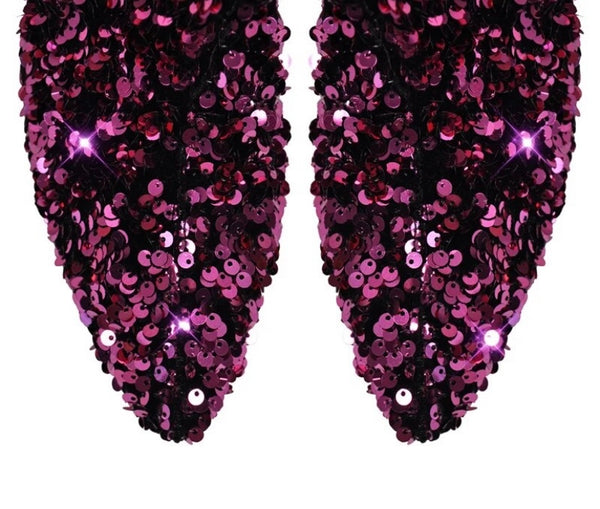 Women Over The Knee Color Patchwork Sequins Fashion Boots