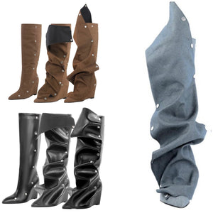 Women Fashion Platform Detachable Button Knee High Boots