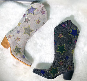 Women Bling Star Fashion Western Boots
