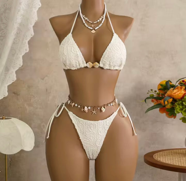 Women Sexy Halter Printed Bikini Cover Up Set