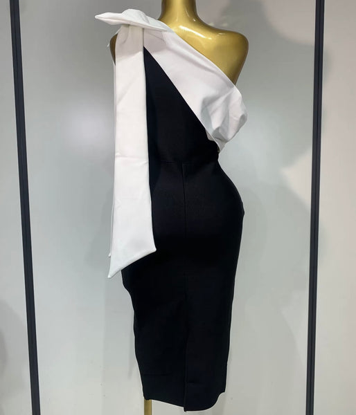 Women Sexy Off The Shoulder Bow Bandage Dress