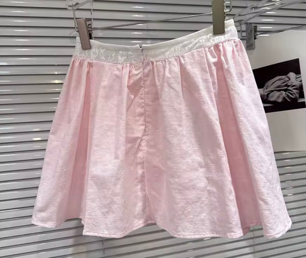 Women Collar Button Up Short Sleeve Sexy Two Piece Skirt Set