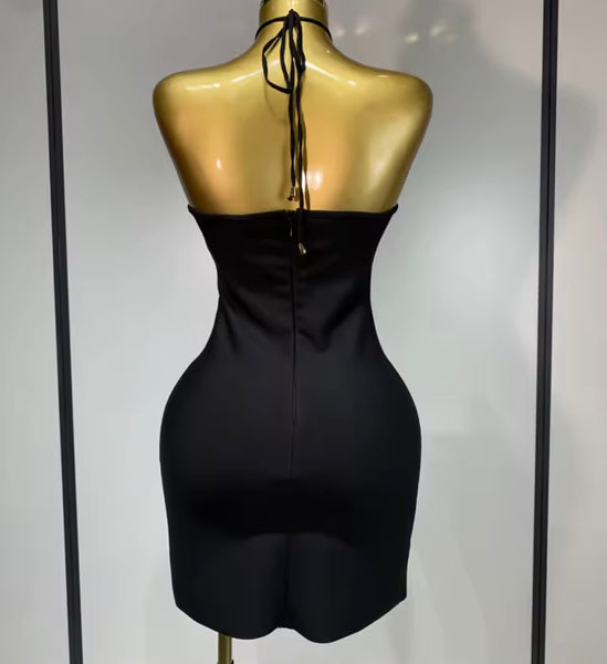 Women Sexy Halter Sleeveless 3D Floral Dress