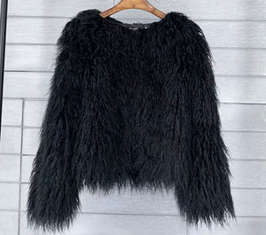 Women Color Fashion Faux Fur Jacket