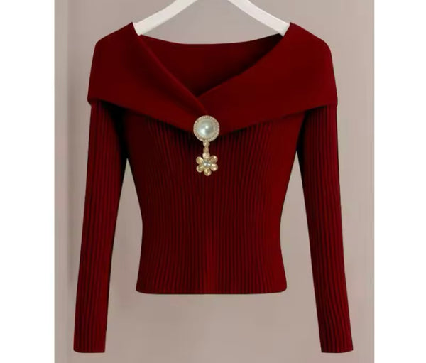 Women Fashion Ribbed Bling Full Sleeve Top