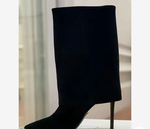 Women Color Suede Fashion High Heel Ankle Boots