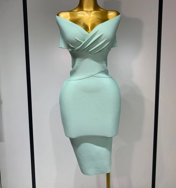 Women Sexy Off The Shoulder Ruched Back Zipper Dress