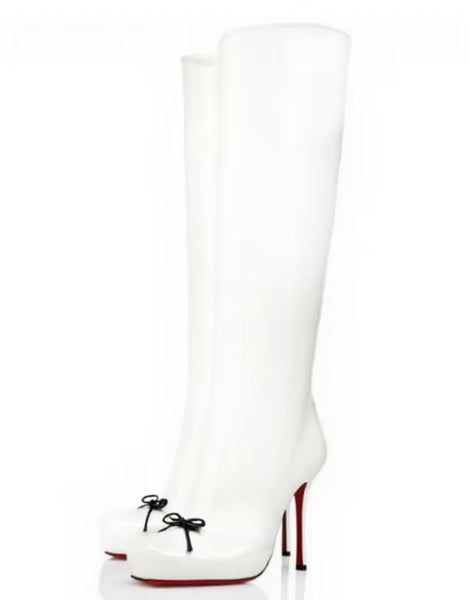Women Fashion Square Toe High Heel Knee Length Boots