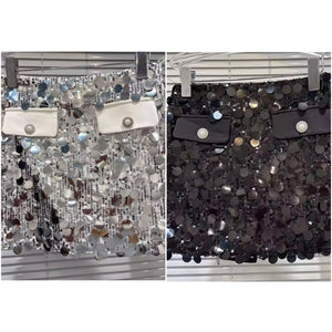 Women Sequins Patchwork Pocket Sexy Skirt