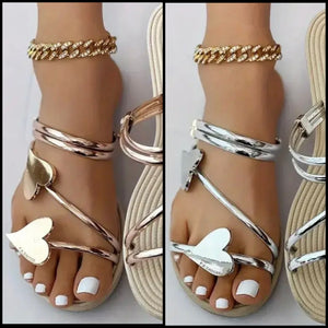 Women Heart Fashion Flat Sandals