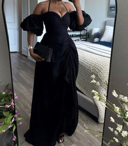 Women Sexy Off The Shoulder Short Sleeve Ruched Maxi Dress